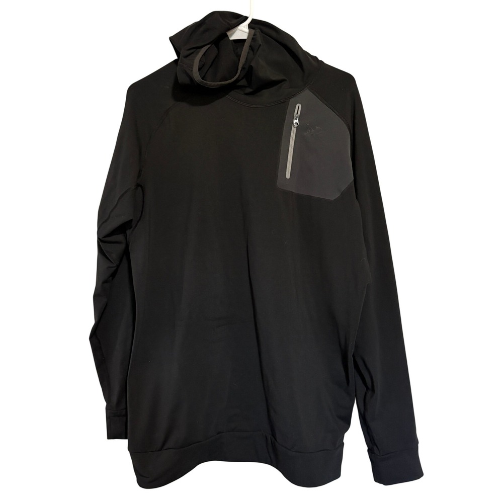 Arcteryx Rho AR Hooded Zip-Neck Pullover Black Mens Medium 11625-5-SS003323-1/3